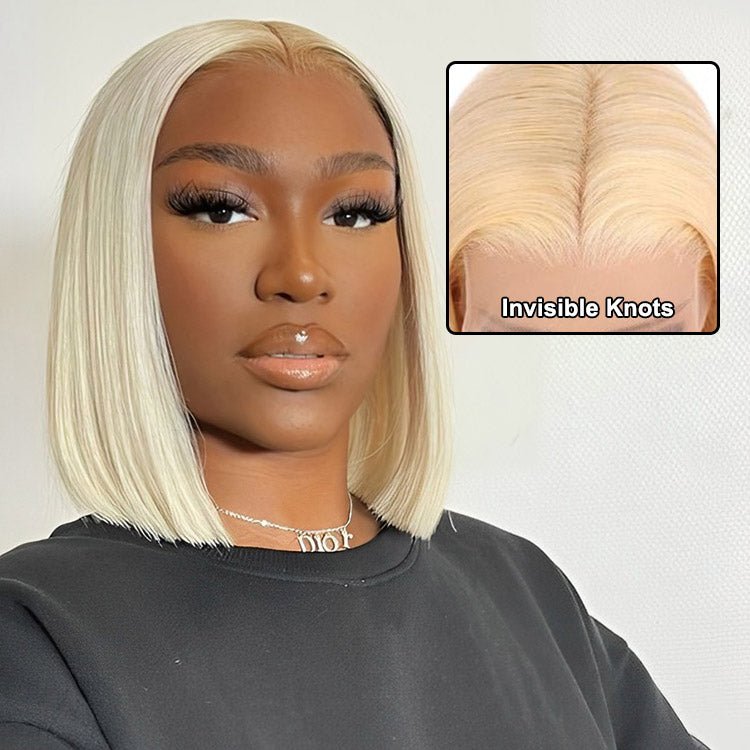 13x1 T Part Lace Frontal 613 Bob Wig Virgin Human Hair Pre Plucked - Superlovehair