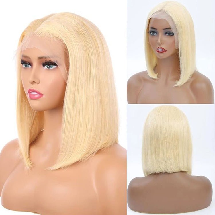 13x1 T Part Lace Frontal 613 Bob Wig Virgin Human Hair Pre Plucked - Superlovehair