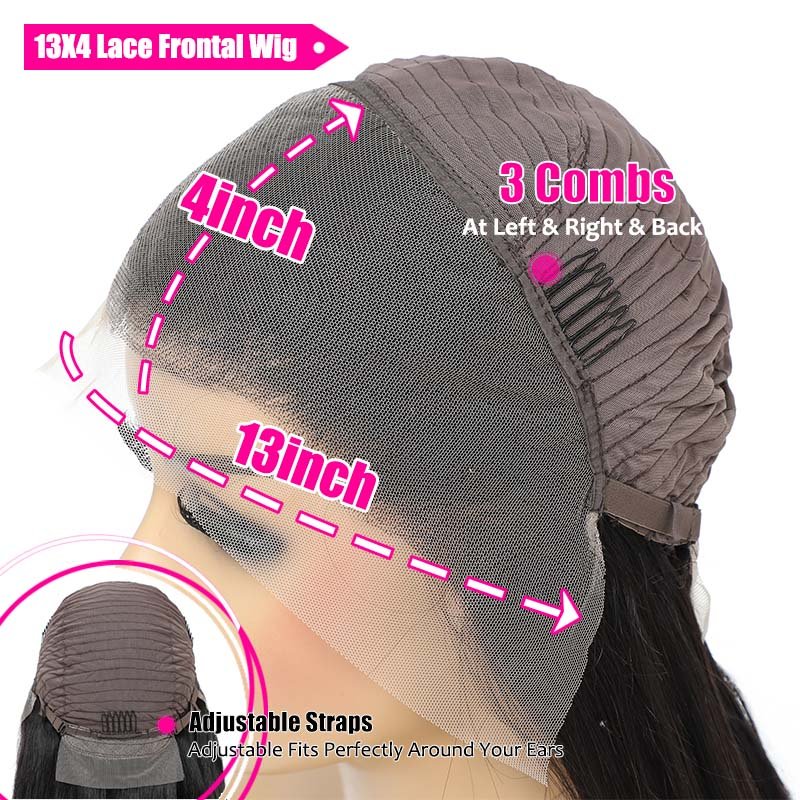 13x4 Full Frontal Lace Straight Human Hair Wig - Superlovehair