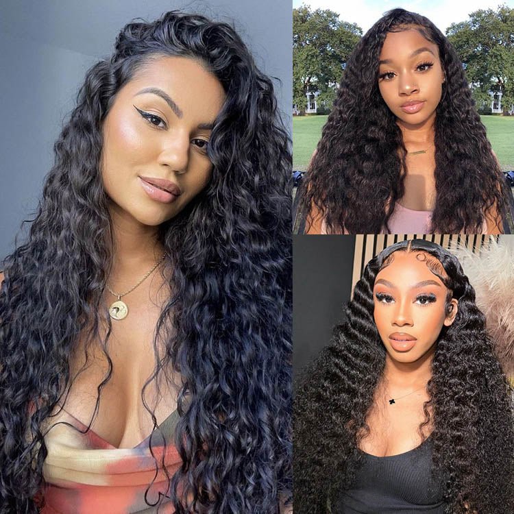 13x4 HD Transparent Lace Frontal Water Wave Wigs with Baby Hair - Superlovehair