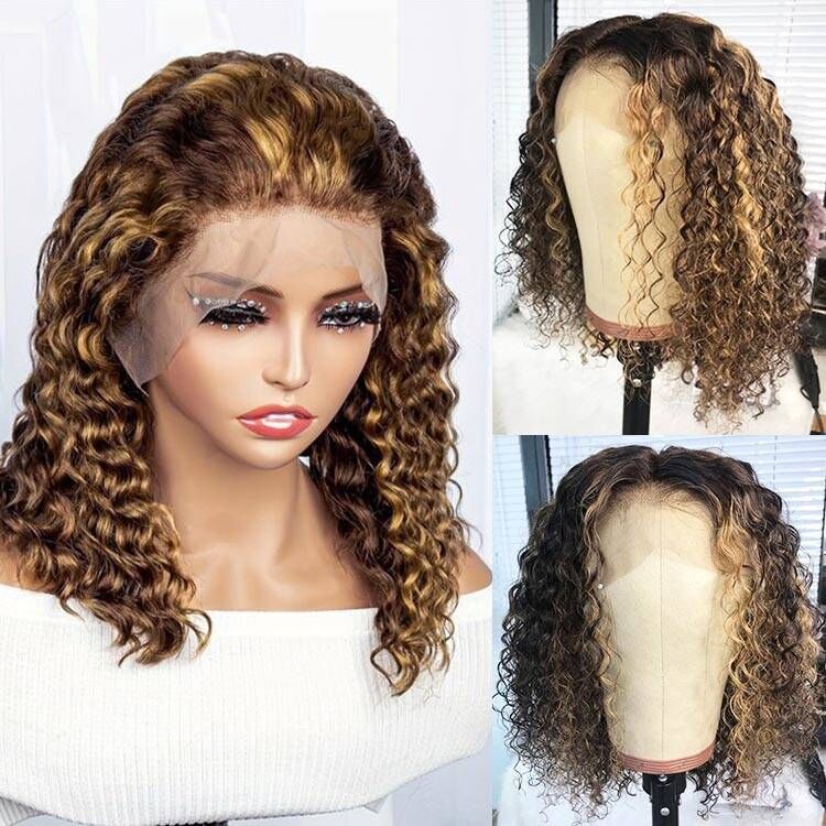 13x4 Lace Frontal Highlight water Bob wig - Superlovehair