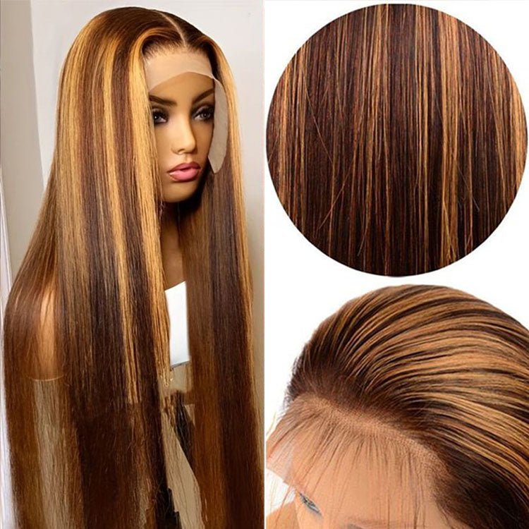 13x4 Lace Frontal Wig 20 Inch Straight #4/27 Colored - Superlovehair