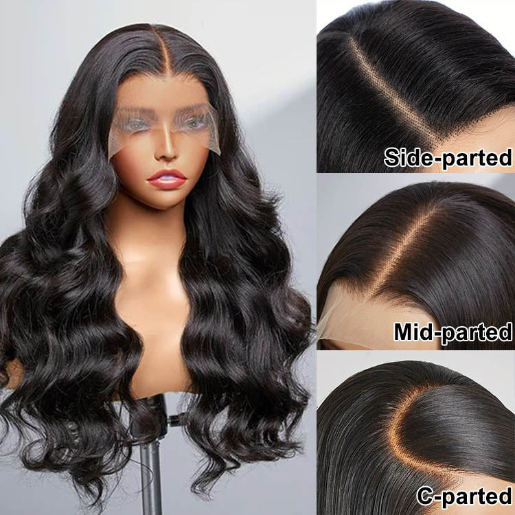 13X4 Transparent Lace Frontal Body Wave Wig Human Hair Pre Plucked With Baby Hair - Superlovehair