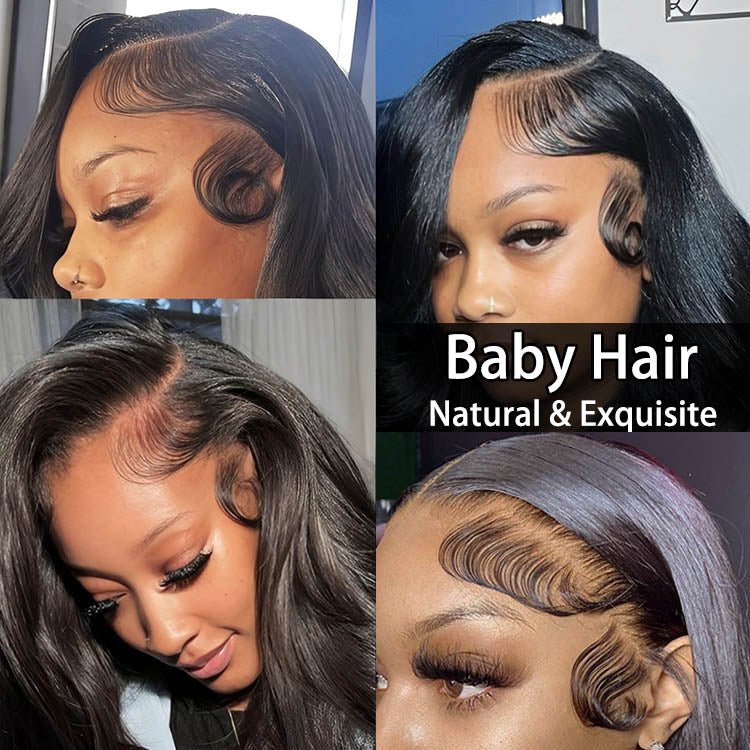 13X4 Transparent Lace Frontal Body Wave Wig Human Hair Pre Plucked With Baby Hair - Superlovehair