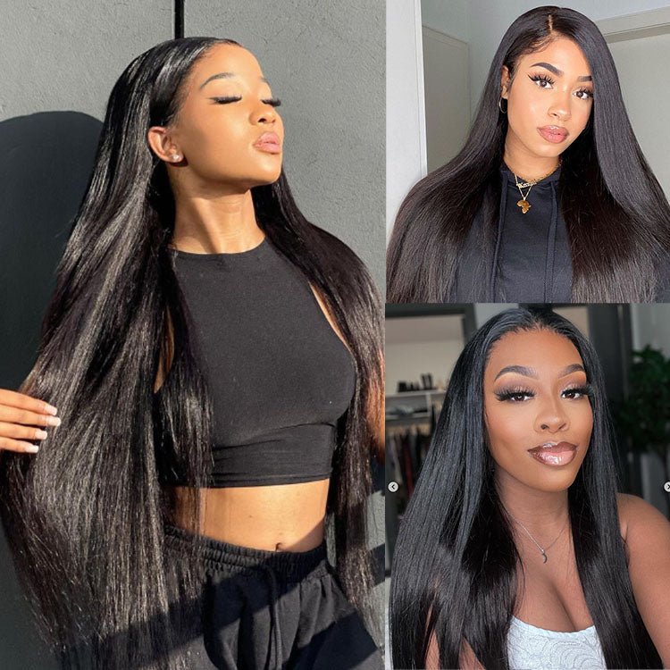 13x4 Transparent Lace Frontal Wigs Straight Hair Pre Plucked Malaysian Human Hair Wigs - Superlovehair