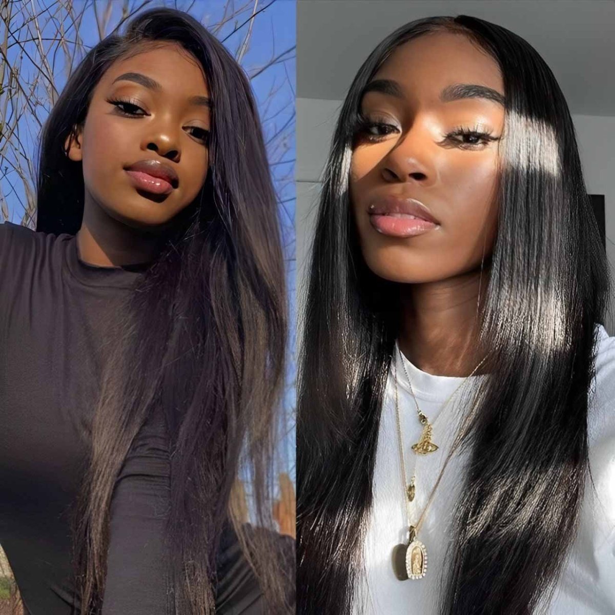 13x6 Straight Brazilian Human Hair HD Transparent Lace Front Wig 20inch With Baby Hair - Superlovehair