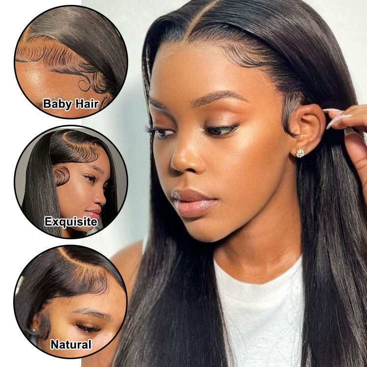 13x6 Straight Brazilian Human Hair HD Transparent Lace Front Wig 20inch With Baby Hair - Superlovehair