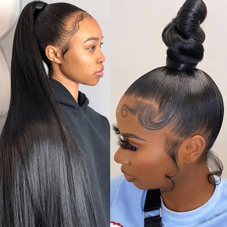 360 Lace Frontal Wig Mongolian Straight Human Hair Wig for Black Women Natural Color Remy Hair - Superlovehair