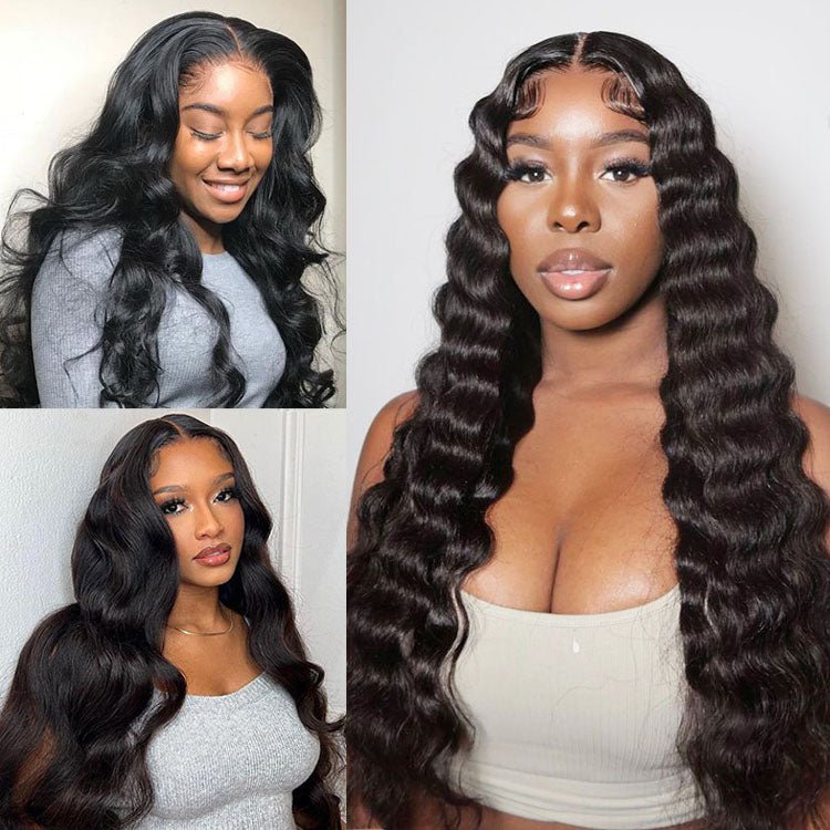 4x4 Body Wave Indian Human Hair Remy Hair Wigs Natural Black With Baby Hair - Superlovehair