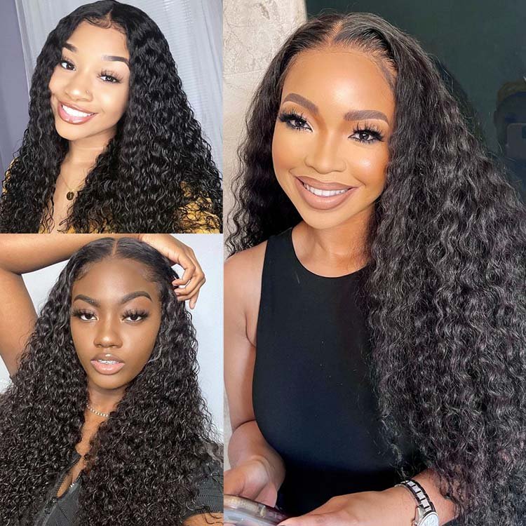 4x4 HD Transparent Lace Closure Wigs Water Wave Wig Indian Human Hair - Superlovehair