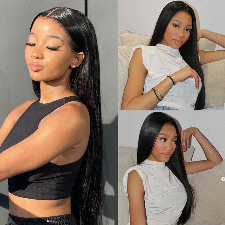 4x4 Lace Closure 20inch Straight Natural Black Wig - Superlovehair