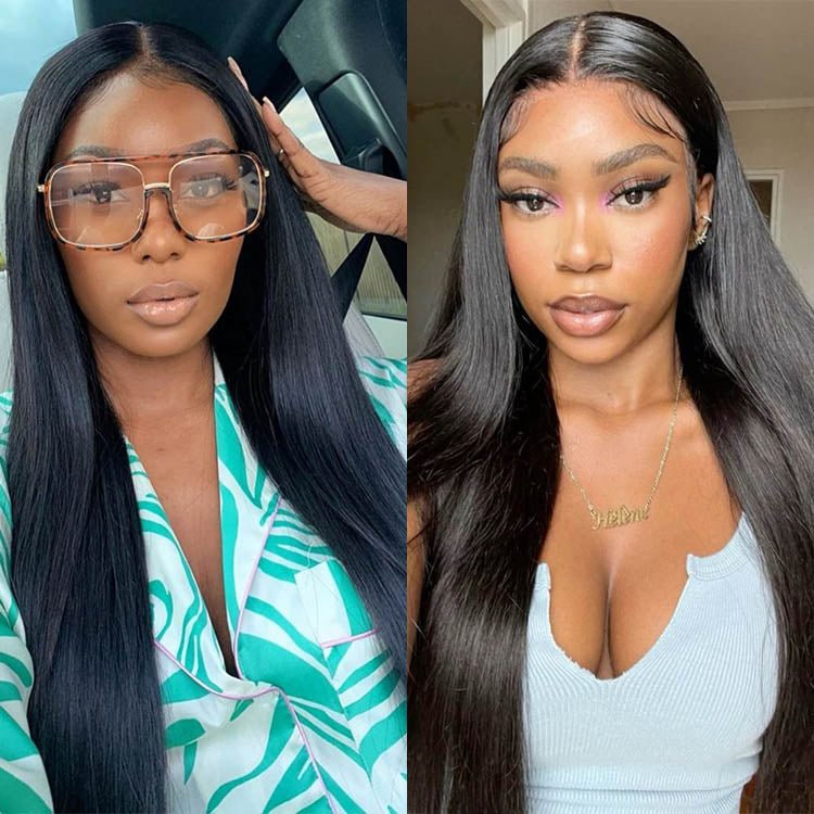 4x4 Lace Closure Wig for Black Women Straight Malaysian Human hair Pre Plucked with Baby Hair - Superlovehair