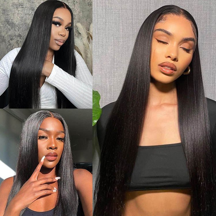 5x5 Lace Closure Wig Indian Human Hair Natural Hairline With Baby Hair Natural Color - Superlovehair