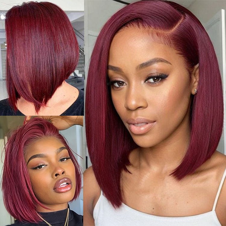 99J 13x4 Lace Front Short Bob Wig Brazilian Hair - Superlovehair