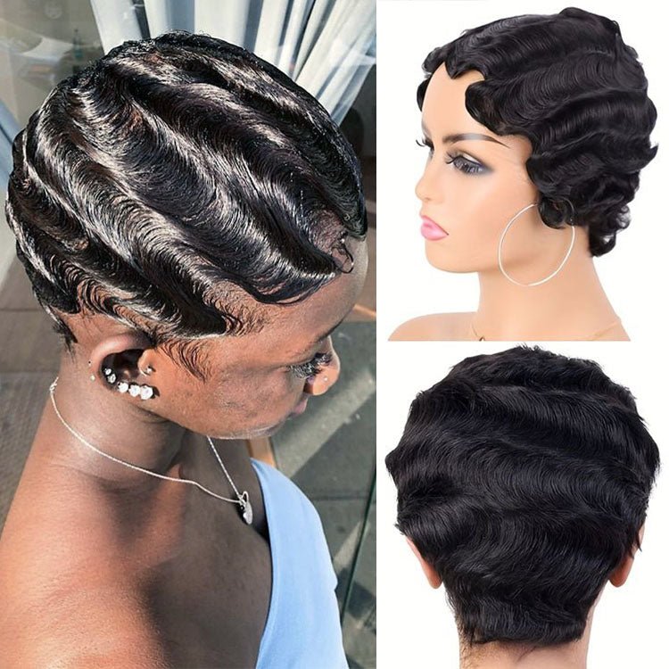 Buy 1 Get 1 Free︱Combo No.2 Razor Cut Pixie Wig And Finger Wave Wig - Superlovehair