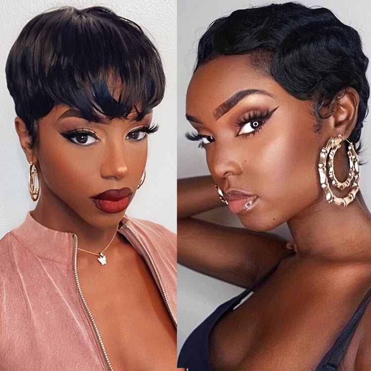 Buy 1 Get 1 Free︱Combo No.2 Razor Cut Pixie Wig And Finger Wave Wig - Superlovehair