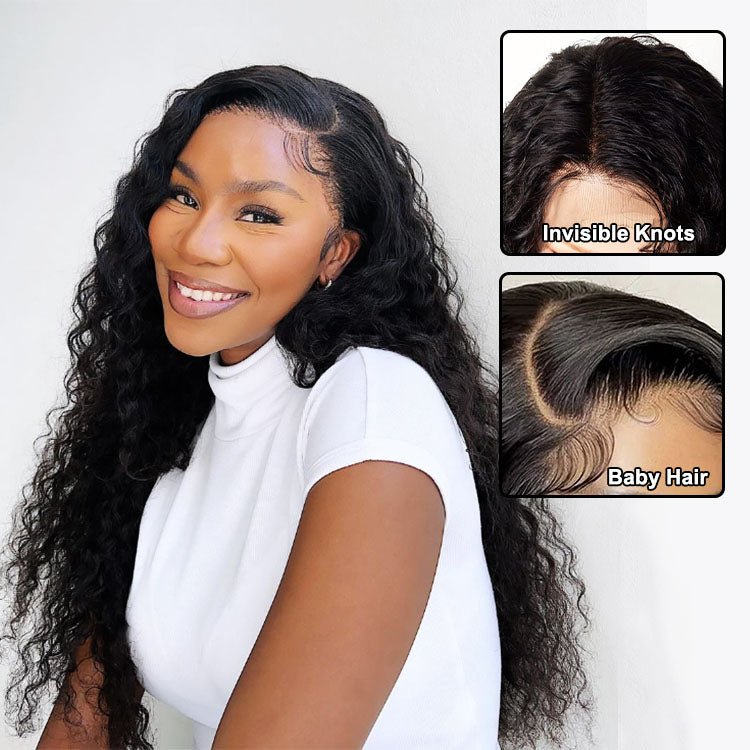 Ear to Ear Lace Frontal Wig Water Wave Hair Peruvian Human Hair Wet And Wavy Lace Front Wigs - Superlovehair