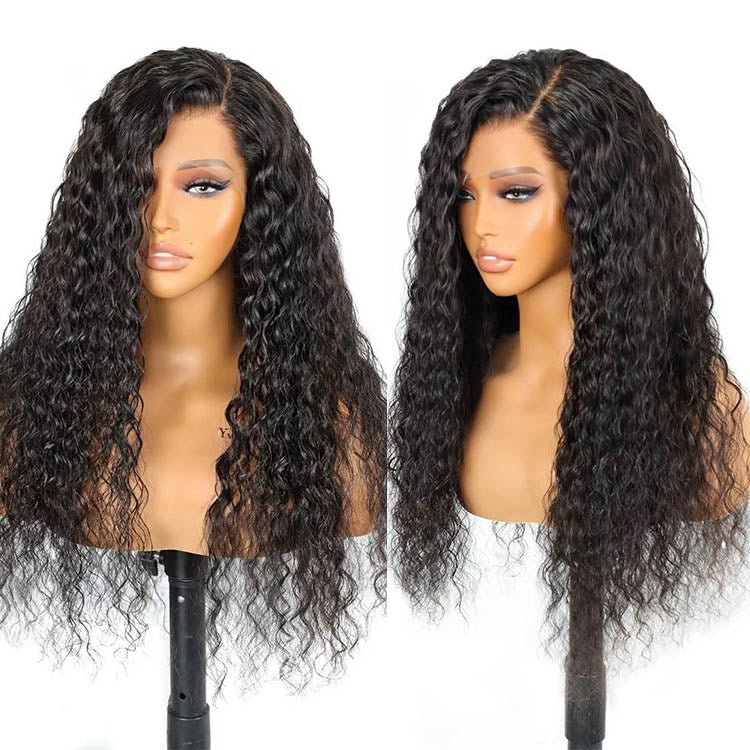 Ear to Ear Lace Frontal Wig Water Wave Hair Peruvian Human Hair Wet And Wavy Lace Front Wigs - Superlovehair
