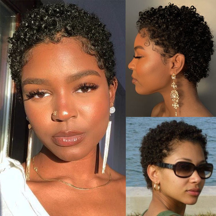 Flash Sale | ReadytoGo Glueless Pixie Dry Perm Short Curly Human Hair - Superlovehair