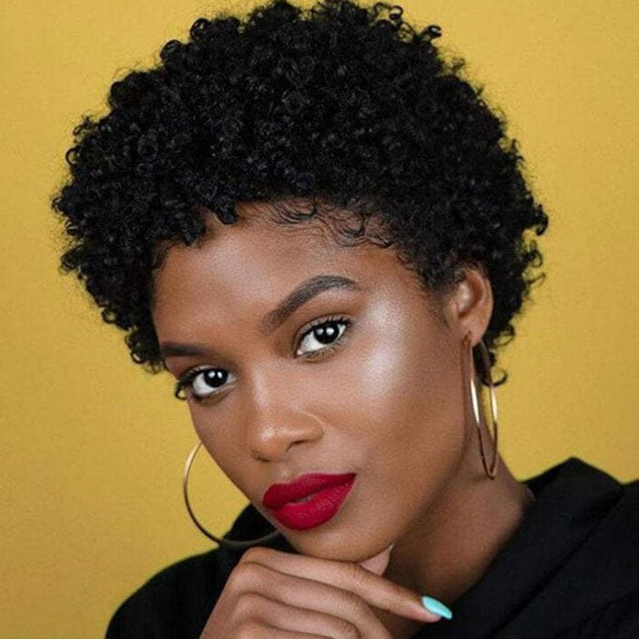Flash Sale | ReadytoGo Natural Afro Curly Pixie Cut Glueless Human Hair Wig - Superlovehair