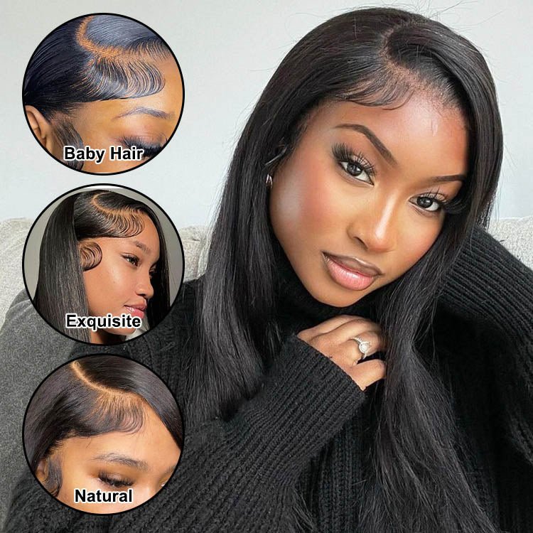 Glueless 13x4 HD Transparent Lace Frontal Straight Wigs For Women - Superlovehair