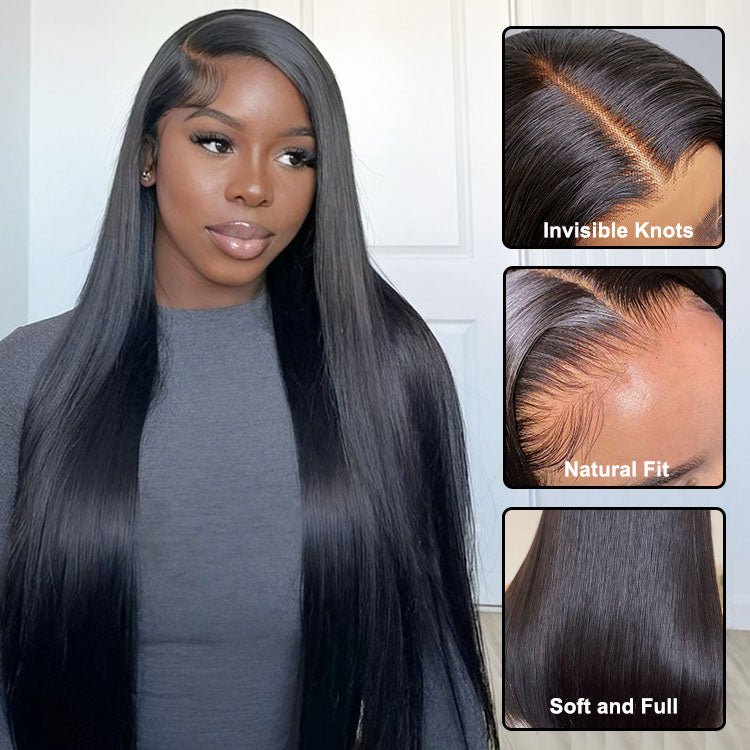 Glueless 13x4 HD Transparent Lace Frontal Straight Wigs For Women - Superlovehair