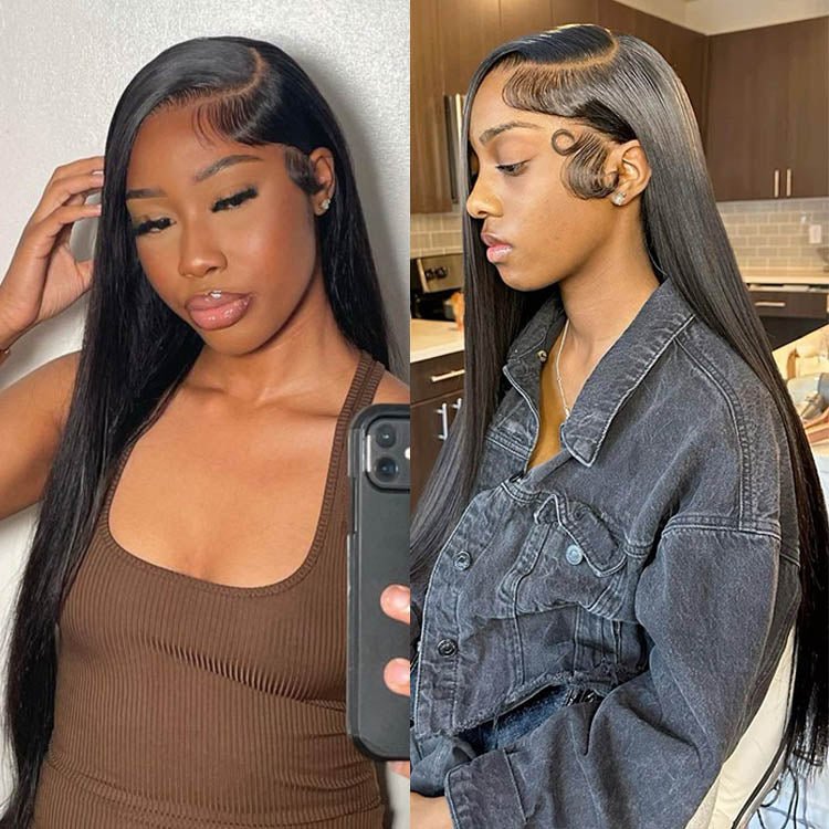 Glueless 13x4 HD Transparent Lace Frontal Straight Wigs For Women - Superlovehair