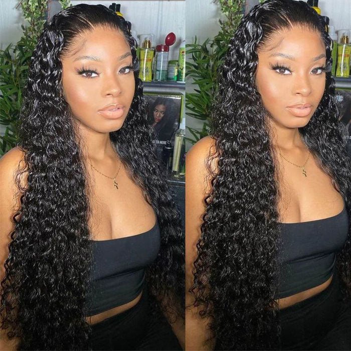 Glueless 13x4 HD Transparent Water Wave Frontal Wig with Baby Hair - Superlovehair