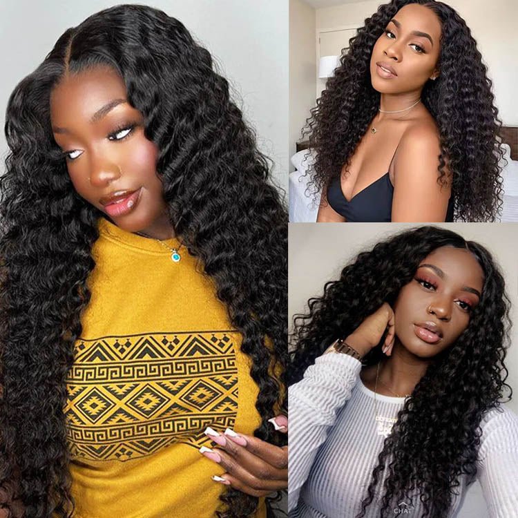 Glueless 4x4 Lace Closure Deep Wave 100% Malaysian Wig - Superlovehair