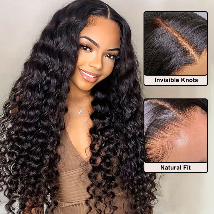 Glueless 4x4 Lace Closure Deep Wave 100% Malaysian Wig - Superlovehair