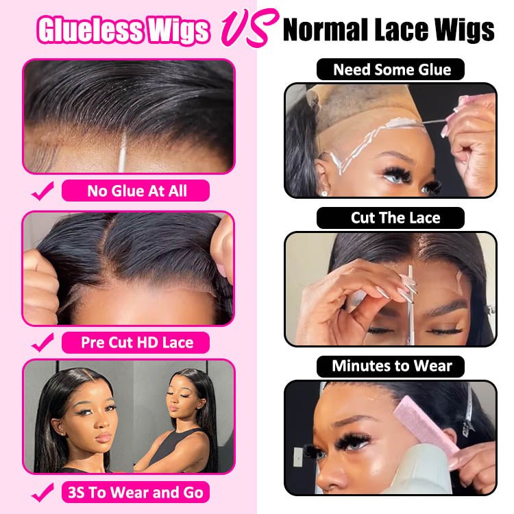 Glueless 4x4 Lace Closure Pre Plucked Straight Wigs - Superlovehair