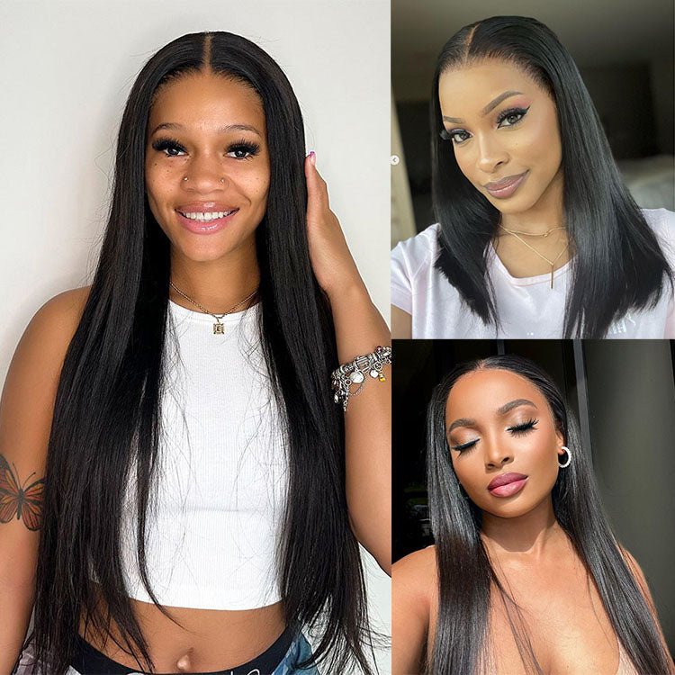 Glueless 4x4 Lace Closure Pre Plucked Straight Wigs - Superlovehair