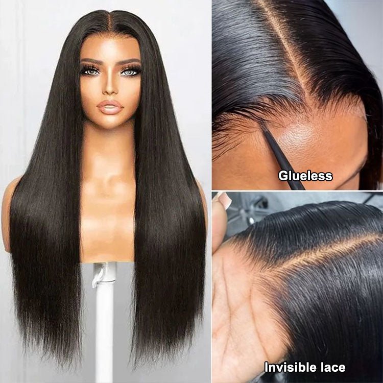Glueless 4x4 Lace Closure Pre Plucked Straight Wigs - Superlovehair