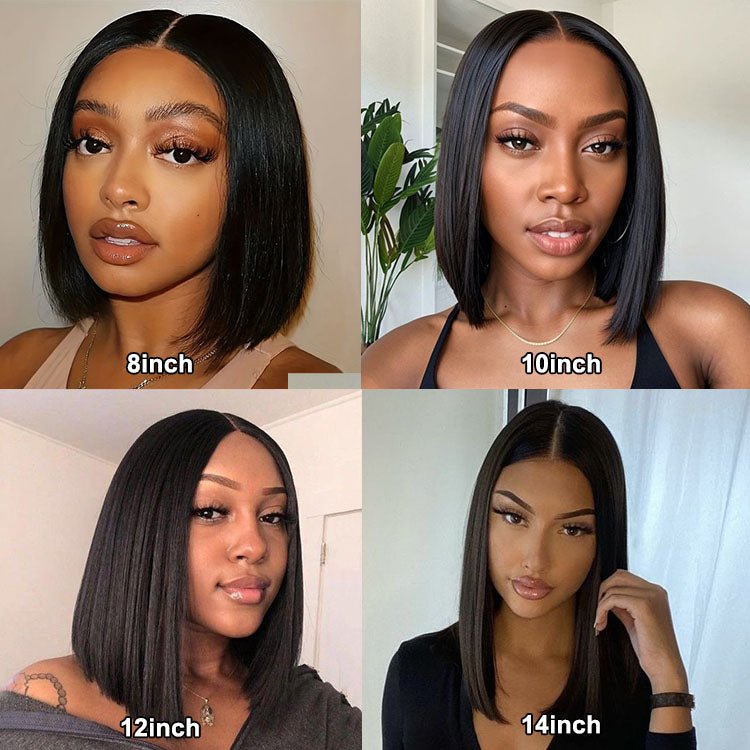 Glueless 4X4 Lace Three Part Bob Wigs With Baby Hair 100% Unprocessed Peruvian - Superlovehair