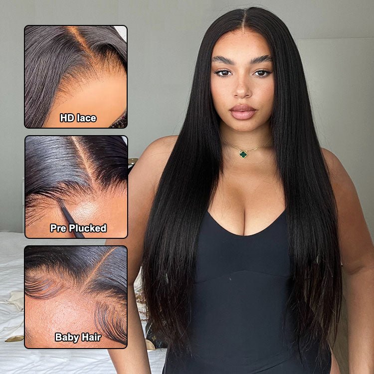 Glueless 6X4 HD Pre Plucked Lace Bleach Knots Straight Wig - Superlovehair