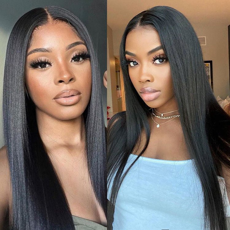 Glueless Malaysian Straight Human Hair 5x5 Lace Closure Wigs Pre Plucked with Baby Hair - Superlovehair
