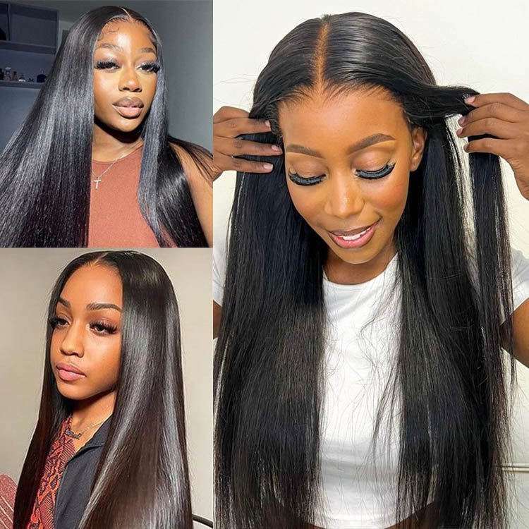 Glueless Malaysian Straight Human Hair 5x5 Lace Closure Wigs Pre Plucked with Baby Hair - Superlovehair