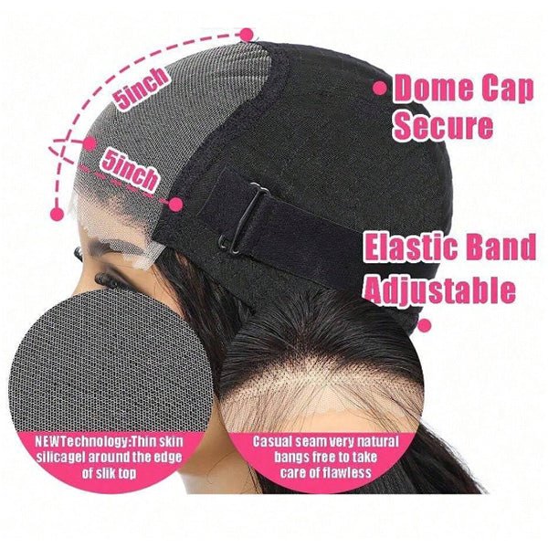 Glueless Max - cap Super Double Drawn 5X5 Straight BOB Wig 250% density - Superlovehair