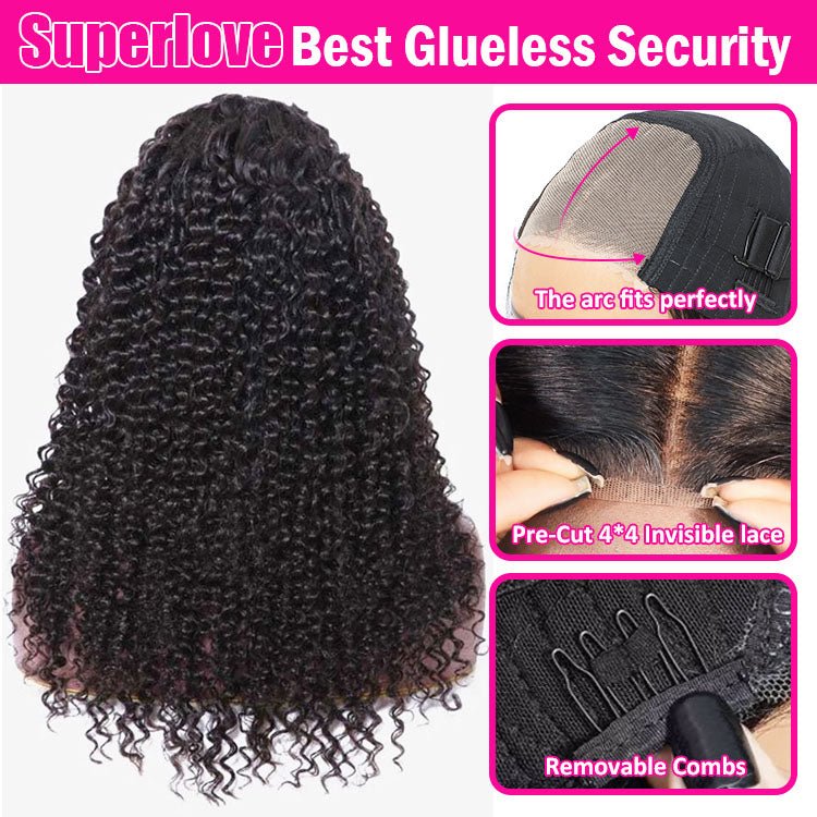 Glueless Max - cap Superlove Wear Go Pre - Cut 20 inch Curly Wig - Superlovehair