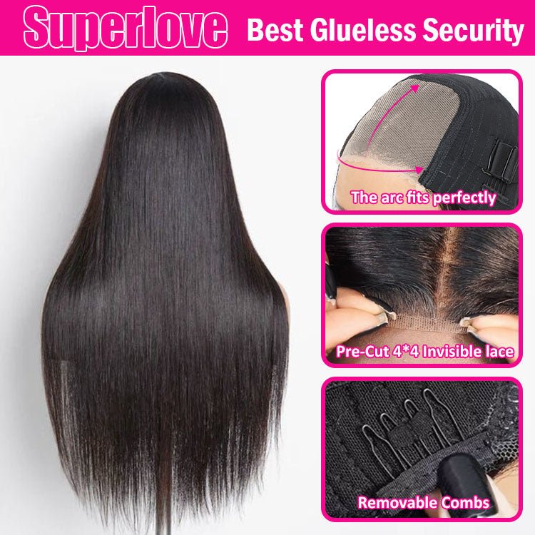 Glueless Max - cap Superlove Wear Go Pre - Cut 20 inch Straight Wig - Superlovehair