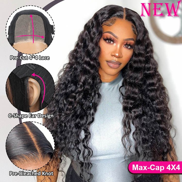 Glueless Max - cap Superlove Wear Go Pre - Cut 20 inch Water Wave Human Hair Wig - Superlovehair