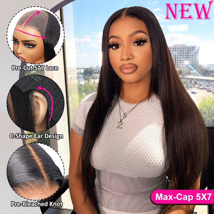 Glueless Max - cap Superlove Wear Go Pre - Cut 5X7 Straight Wig - Superlovehair