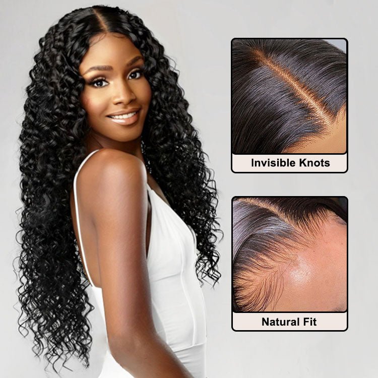 Glueless Mongolian Deep Wave 4x4 Lace Closure Wigs 100% Human Hair Pre Plucked - Superlovehair