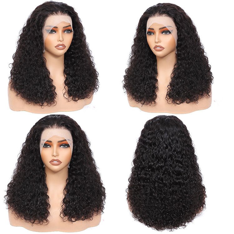 Glueless Super Double Drawn 13x4 Frontal Lace Water Wave Wig 250% density 100% Human Hair - Superlovehair