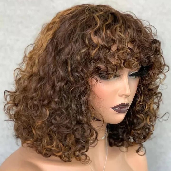 Glueless Water Wave Bob Wig With Bang - Superlovehair