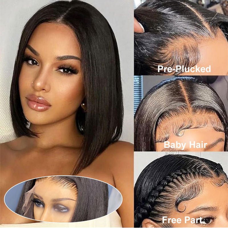 Lightning Deal 13x4 Full Frontal Straight Bob Wig - Superlovehair