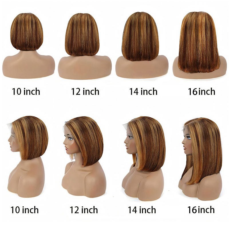 Lightning Deal 13x4 Lace Frontal Honey Blonde Ombre Highlight Bob wig - Superlovehair
