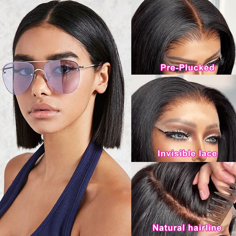 Lightning Deal 4x4 Lace Closure Bob Straight Wig - Superlovehair
