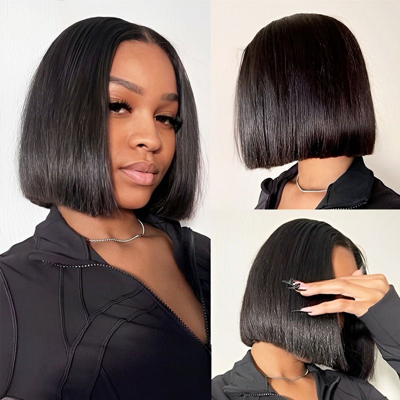 Lightning Deal 4x4 Lace Closure Bob Straight Wig - Superlovehair