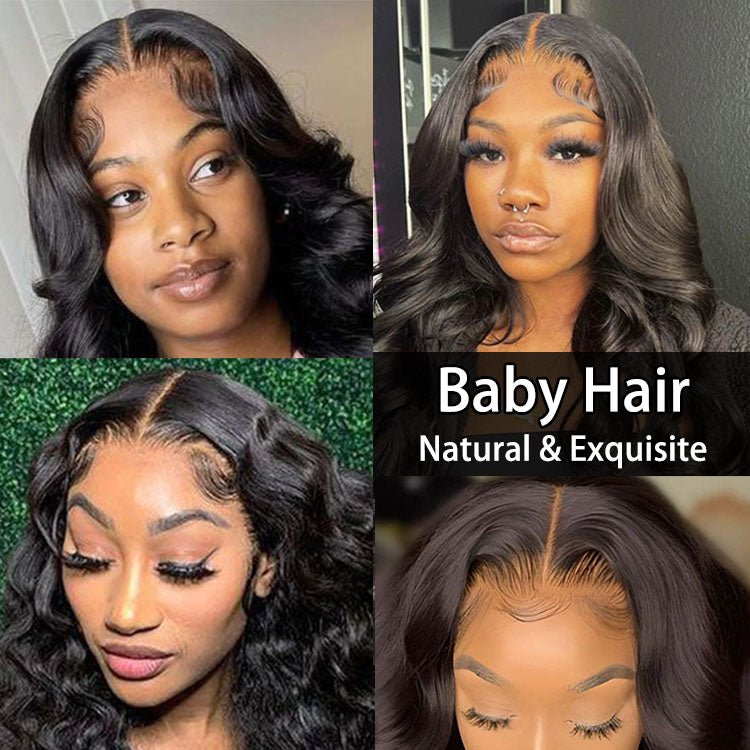 Malaysian Human Hair 4x4 Lace Closure Body Wave Wigs Preplucked With Baby Hair - Superlovehair
